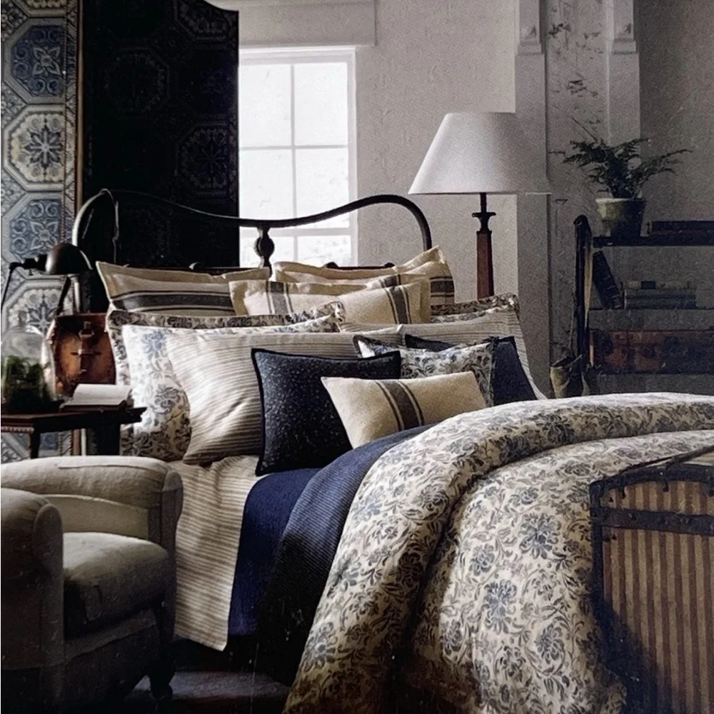 Ralph Lauren Bluff Point Duvet Cover King 100% Cotton